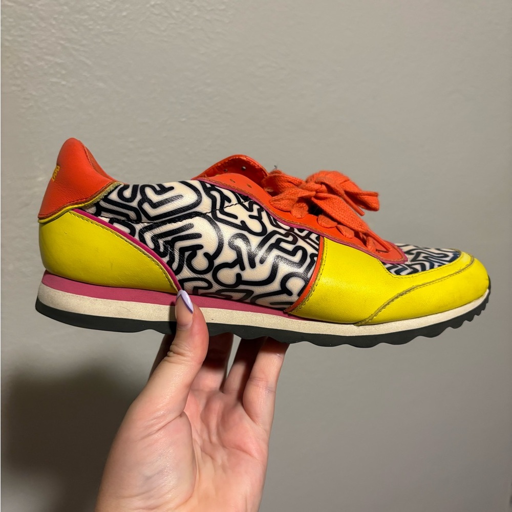 Coach Women's Sneakers in Yellow, Orange, and Black